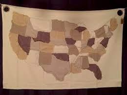 Cotton USA Map Wall Hanging
