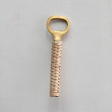 Brass Bottle Opener with Bamboo Handle