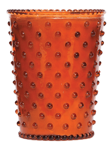 Amber Hobnail Candle