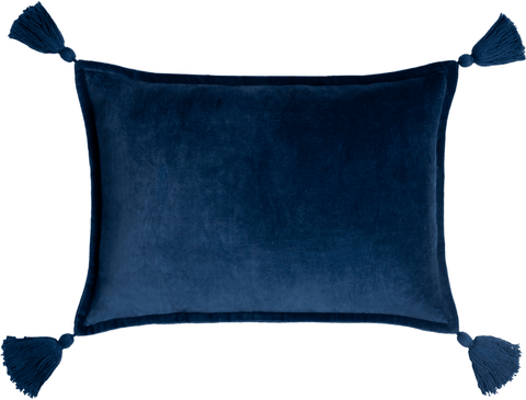 Navy Cotton Velvet Pillow