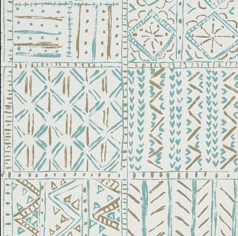Turquoise Cloisters Wallpaper
